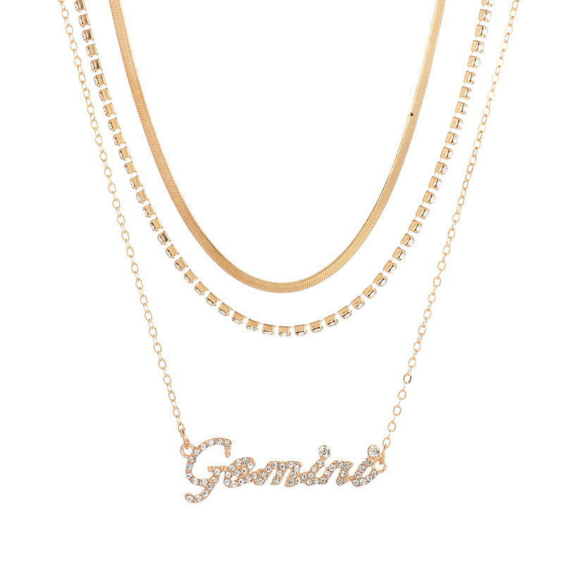 Multi-layer Diamond Necklace Necklace Zodiac Constellation Necklace