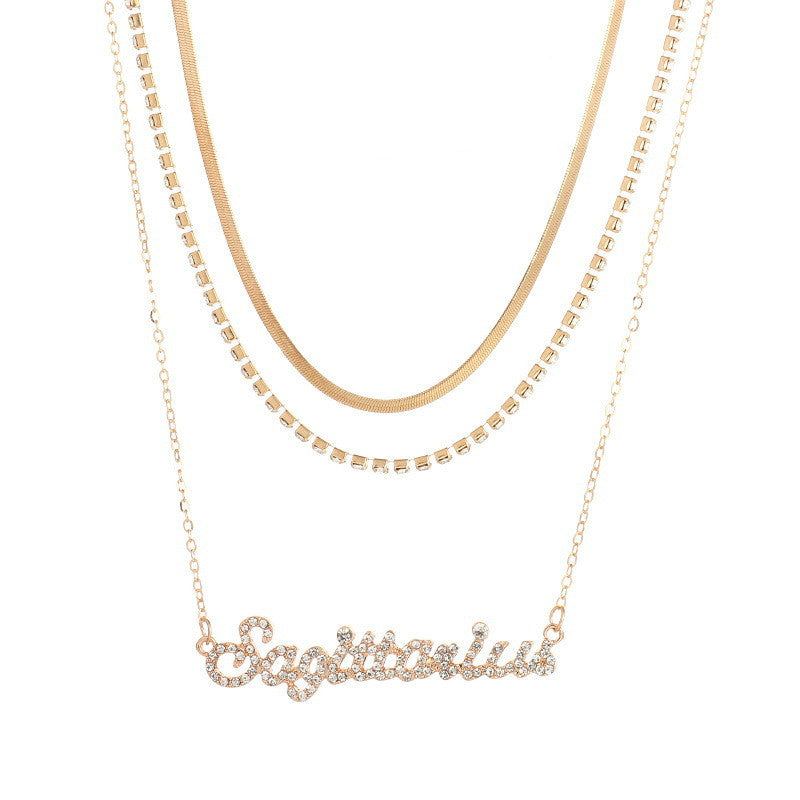 Multi-layer Diamond Necklace Necklace Zodiac Constellation Necklace