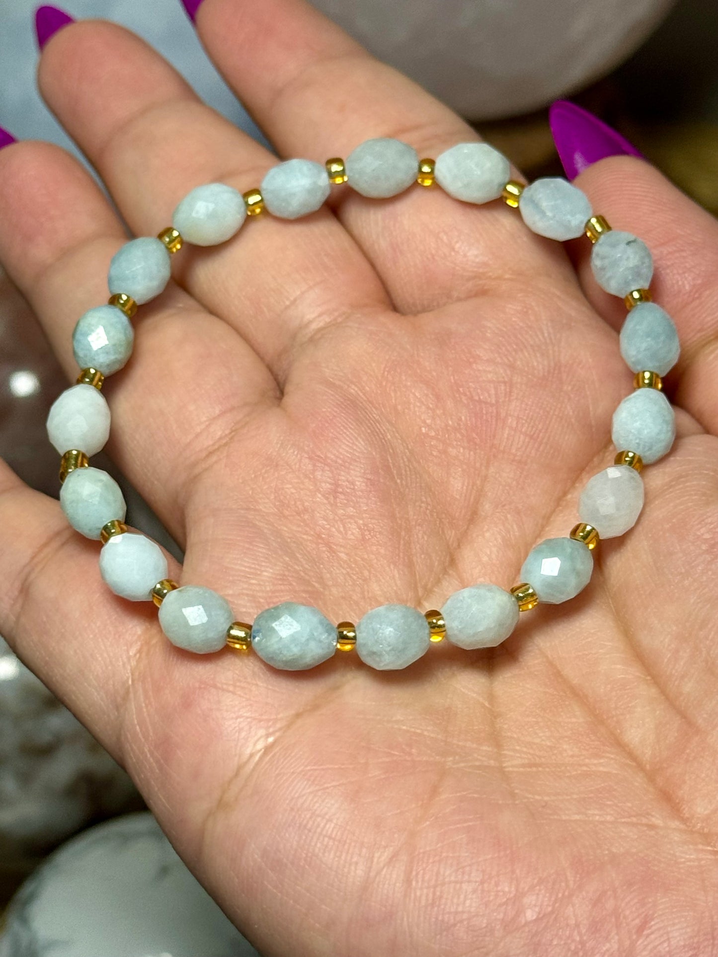 Faceted Aquamarine Bracelet