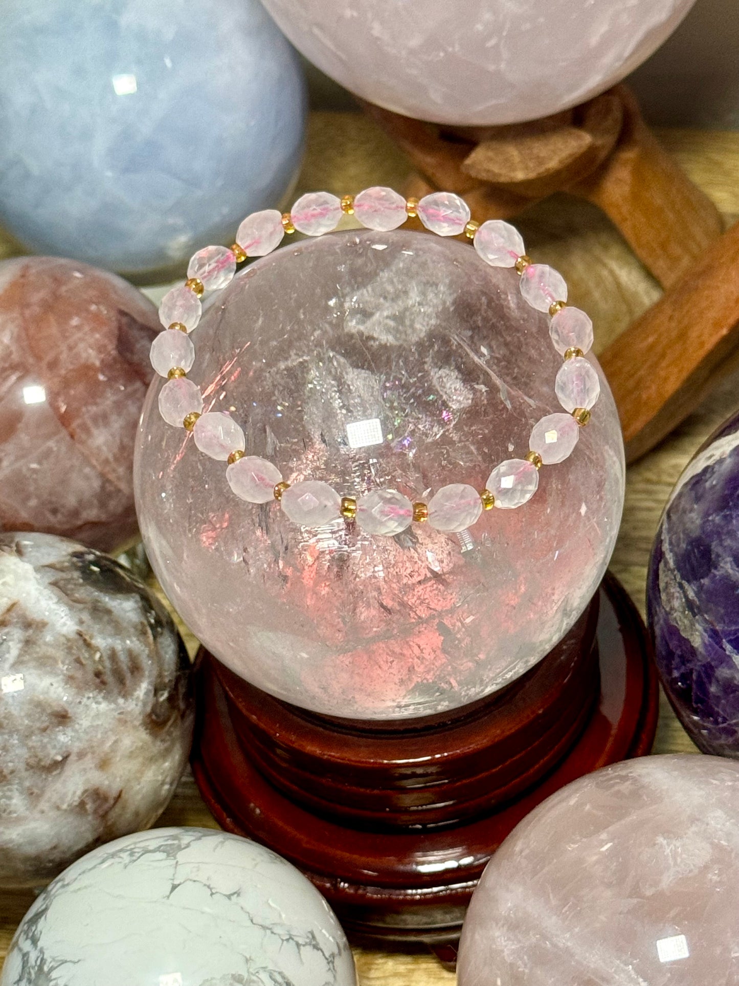 Faceted Rose Quartz Bracelet